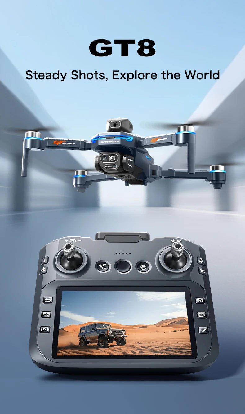 2025 Nouveaux drones GT8 FPV GPS 8K professionnels HD 360 ° Double caméra 5G WIFI moteurs sans balais évitement d'obstacles quadrirotor pliable