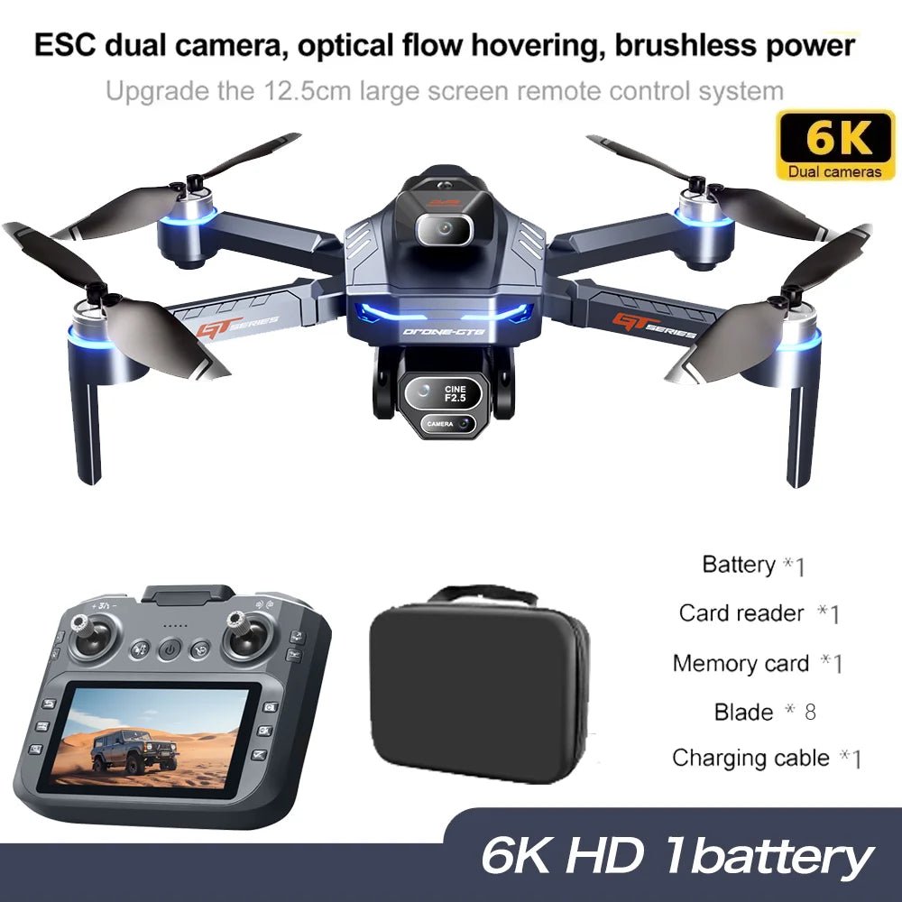 2025 Nouveaux drones GT8 FPV GPS 8K professionnels HD 360 ° Double caméra 5G WIFI moteurs sans balais évitement d'obstacles quadrirotor pliable