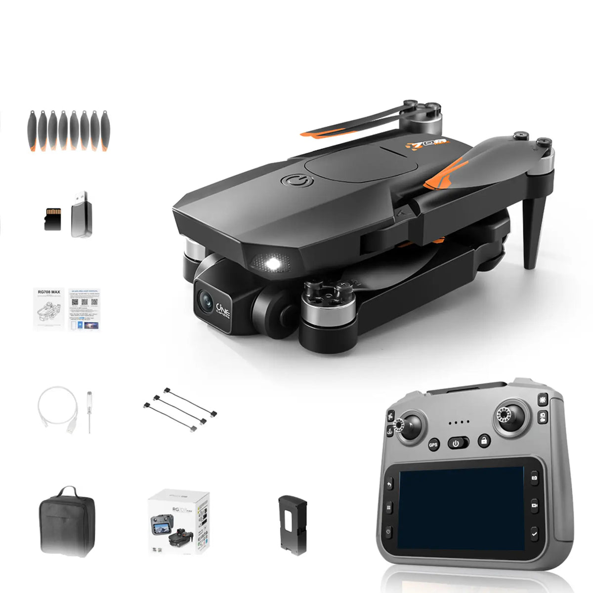 Drone RG708 MAX 4K GPS avec Évitement d'Obstacles 360° et Moteur Sans Balais