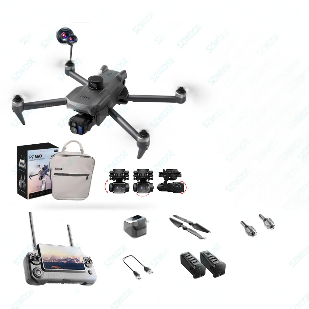 P7 MAX 5G FPV Drone GPS Drone Camera 3-axis Gimbal folk Screen Remote Control Control Gimble Mini RC UAV With Obstacle Avoidance
