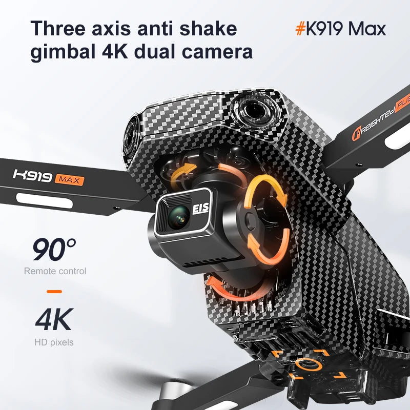 K919 MAX GPS Drone 4K Professional HD EIS Camera 3-Axis Gimbal HD 1920P