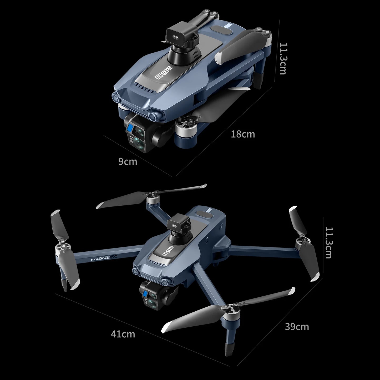 Drone S819 GPS HD avec Télécommande à Écran et 2 Batteries