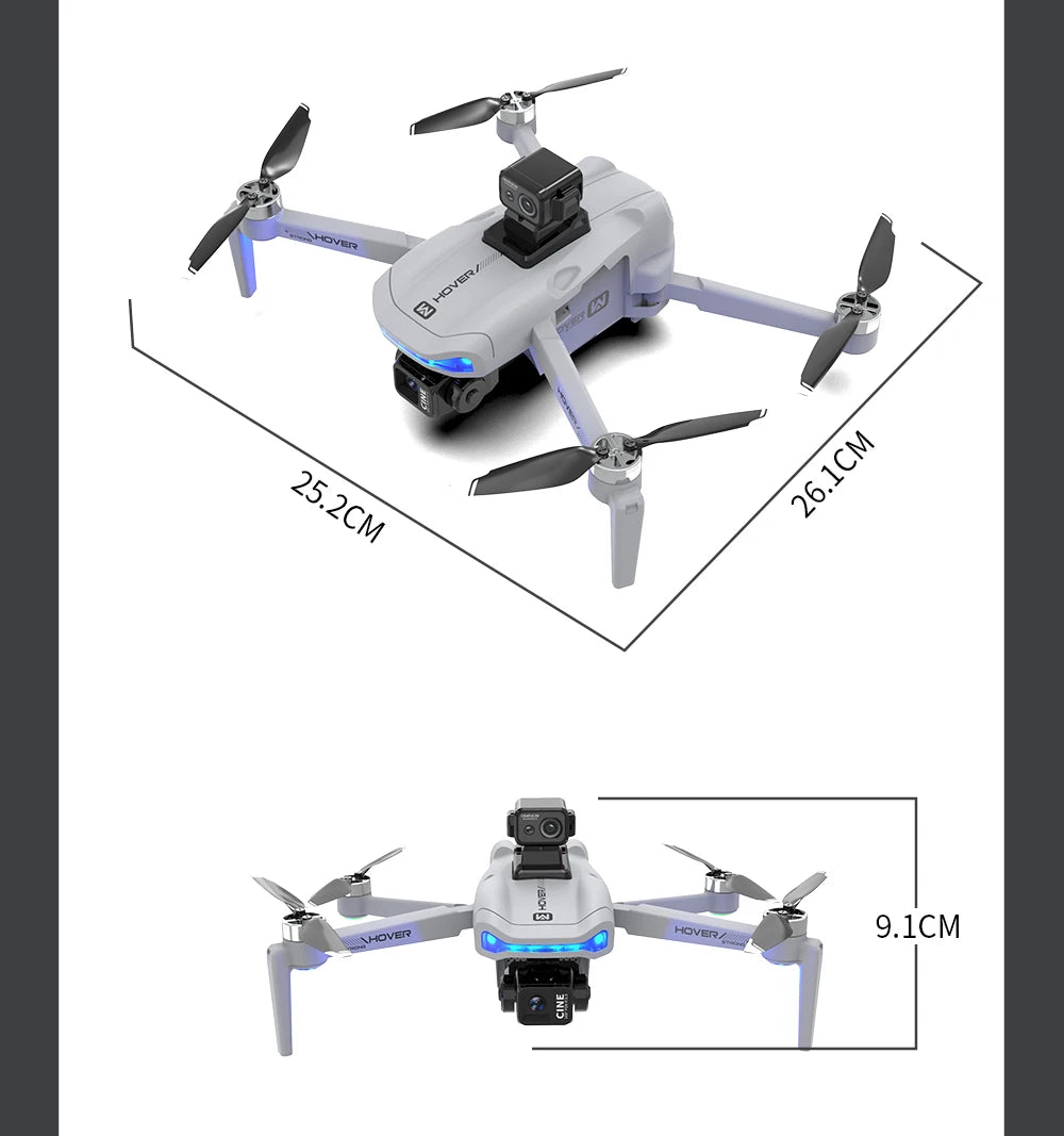 Drone X40 MAX 8K avec Caméra Double, Nacelle 3 Axes et GPS FPV