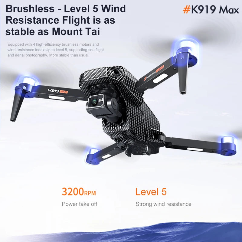 K919 MAX GPS Drone 4K Professional HD EIS Camera 3-Axis Gimbal HD 1920P