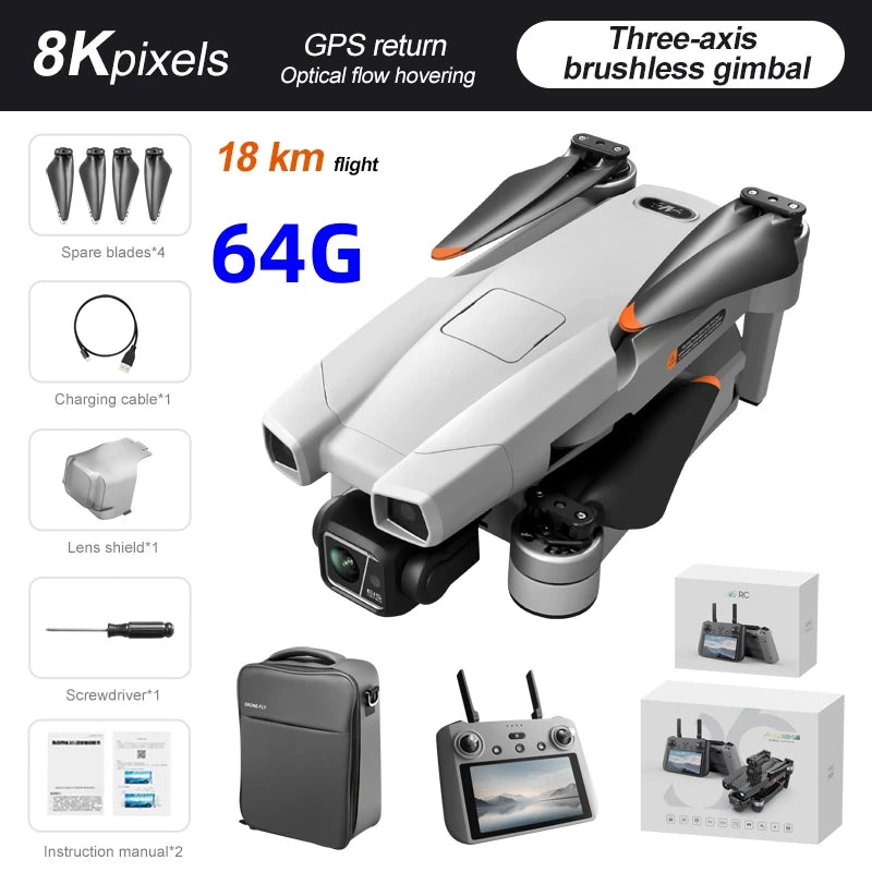 Drone VoltFly AE86 PRO Max 8K – Cardan 3 axes évitement obstacles