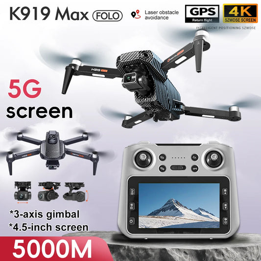 K919 MAX GPS Drone 4K Professional HD EIS Camera 3-Axis Gimbal HD 1920P