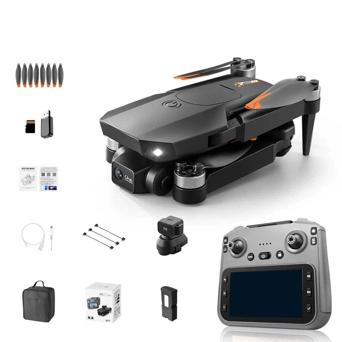 Drone RG708 MAX 4K GPS avec Évitement d'Obstacles 360° et Moteur Sans Balais