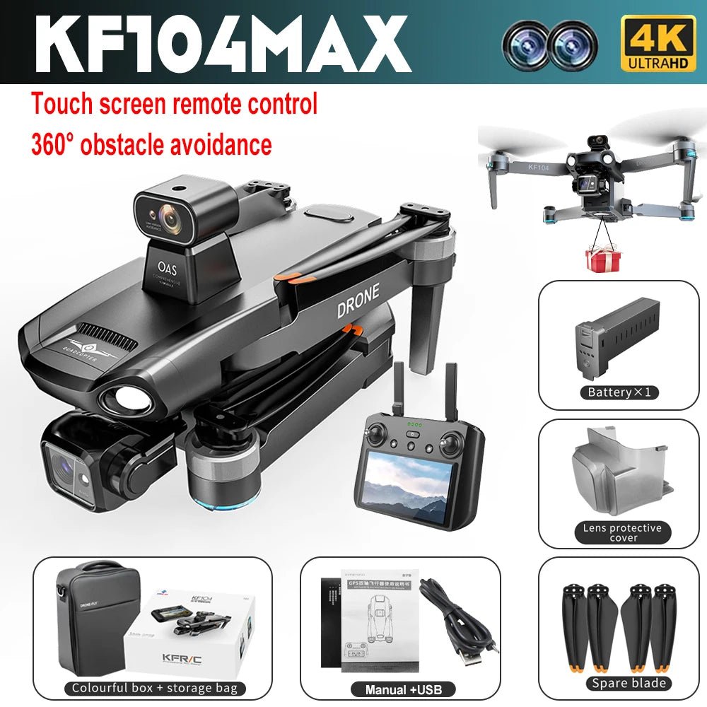 KF104 MAX 4K Drone Dual Camera GPS FPV ObstacleDrone avec caméraDimensionnel Dimensionnel