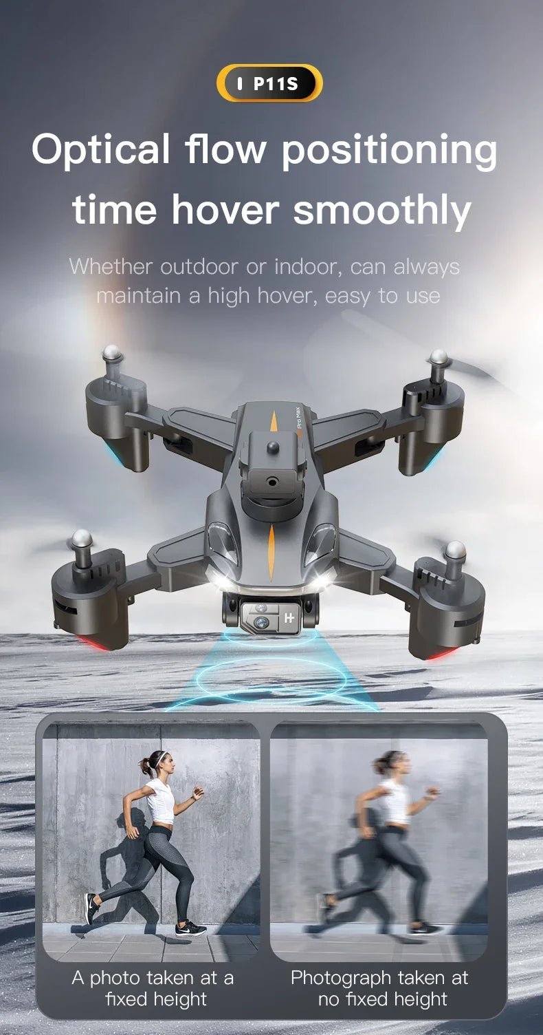 Lenovo - Drone P11S 8K Professionnel, Photographie Aérienne Haute Définition, Caméra pour Touristes, Quadrirotor Omnidirectionnel, Évitement d'ObstaclesDrone avec caméraDimensionnel Dimensionnel