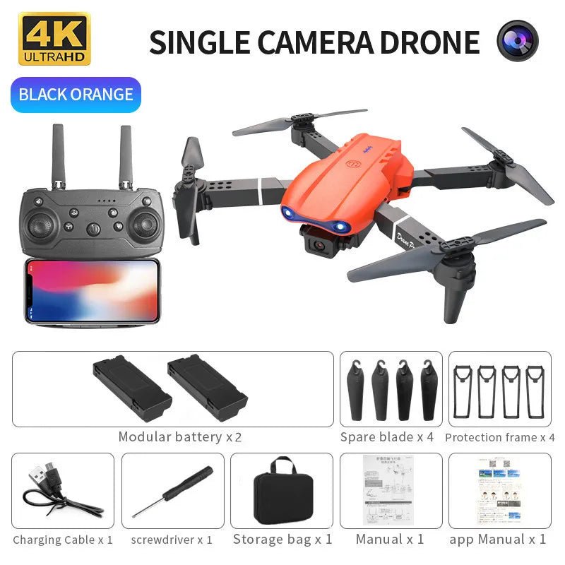 Professional drone E99 HD 4k aerial camera WiFi FPV one - click tumbling Mini quadcopter RC helicopter Children's toy holiday giftDrone avec caméraDimensionnel Dimensionnel