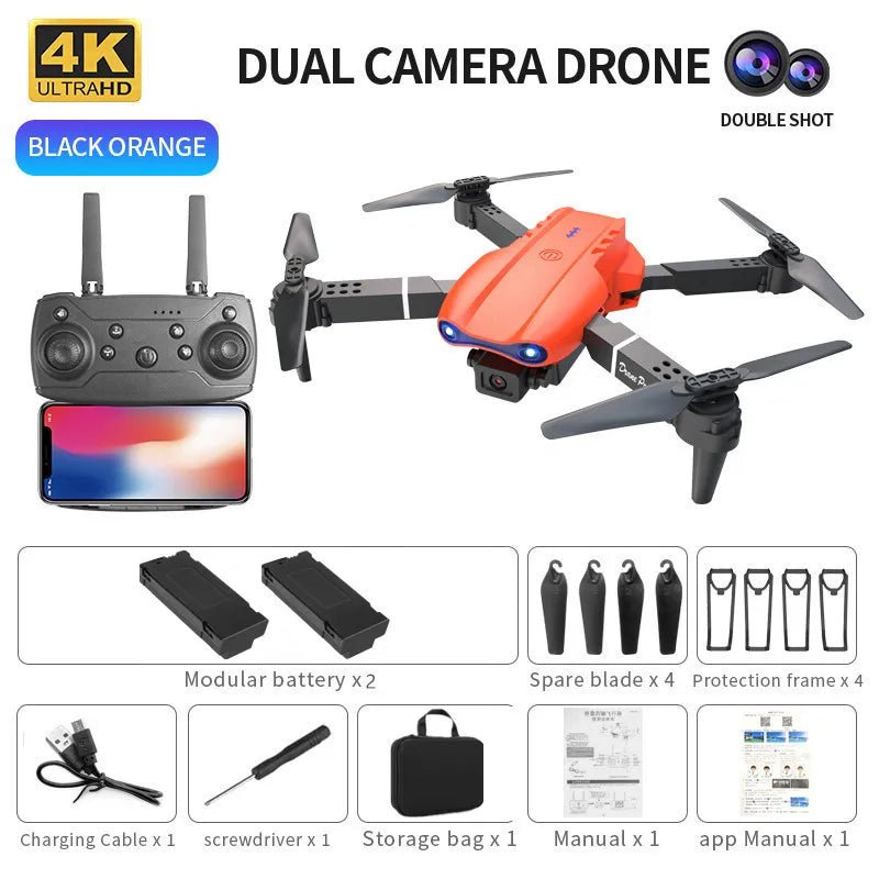 Professional drone E99 HD 4k aerial camera WiFi FPV one - click tumbling Mini quadcopter RC helicopter Children's toy holiday giftDrone avec caméraDimensionnel Dimensionnel