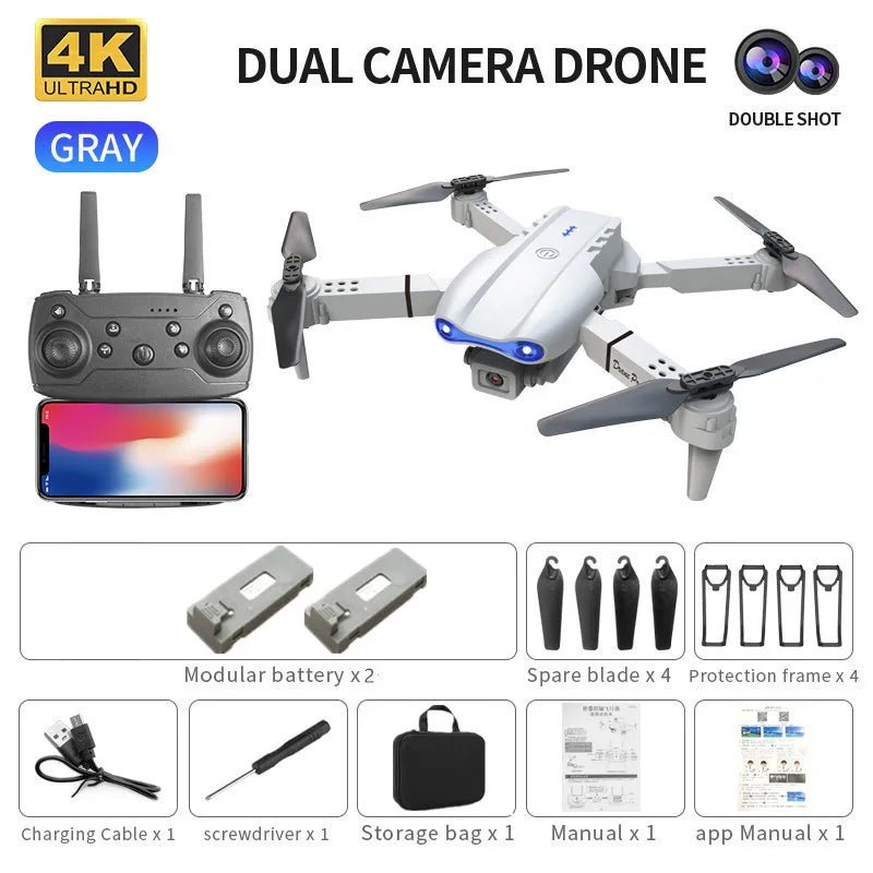 Professional drone E99 HD 4k aerial camera WiFi FPV one - click tumbling Mini quadcopter RC helicopter Children's toy holiday giftDrone avec caméraDimensionnel Dimensionnel