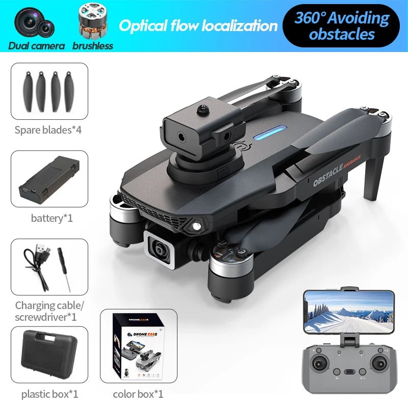 Mini Drone E88S 4K HD Dual Camera Foldable 360° Obstacle Avoidance WIFI FPVDrone avec caméraDimensionnel Dimensionnel