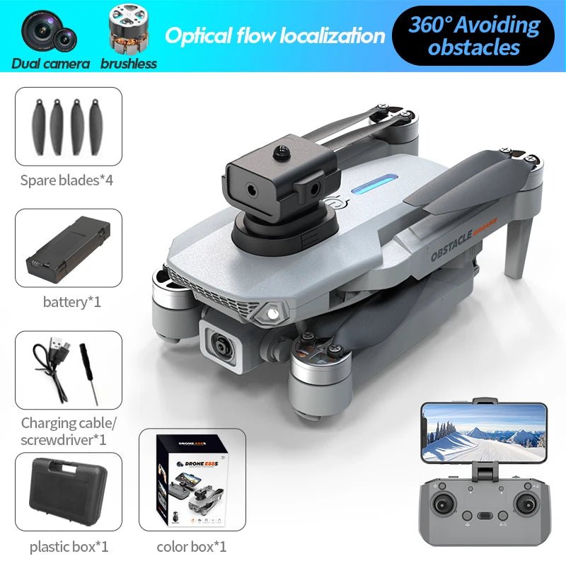 Mini Drone E88S 4K HD Dual Camera Foldable 360° Obstacle Avoidance WIFI FPVDrone avec caméraDimensionnel Dimensionnel