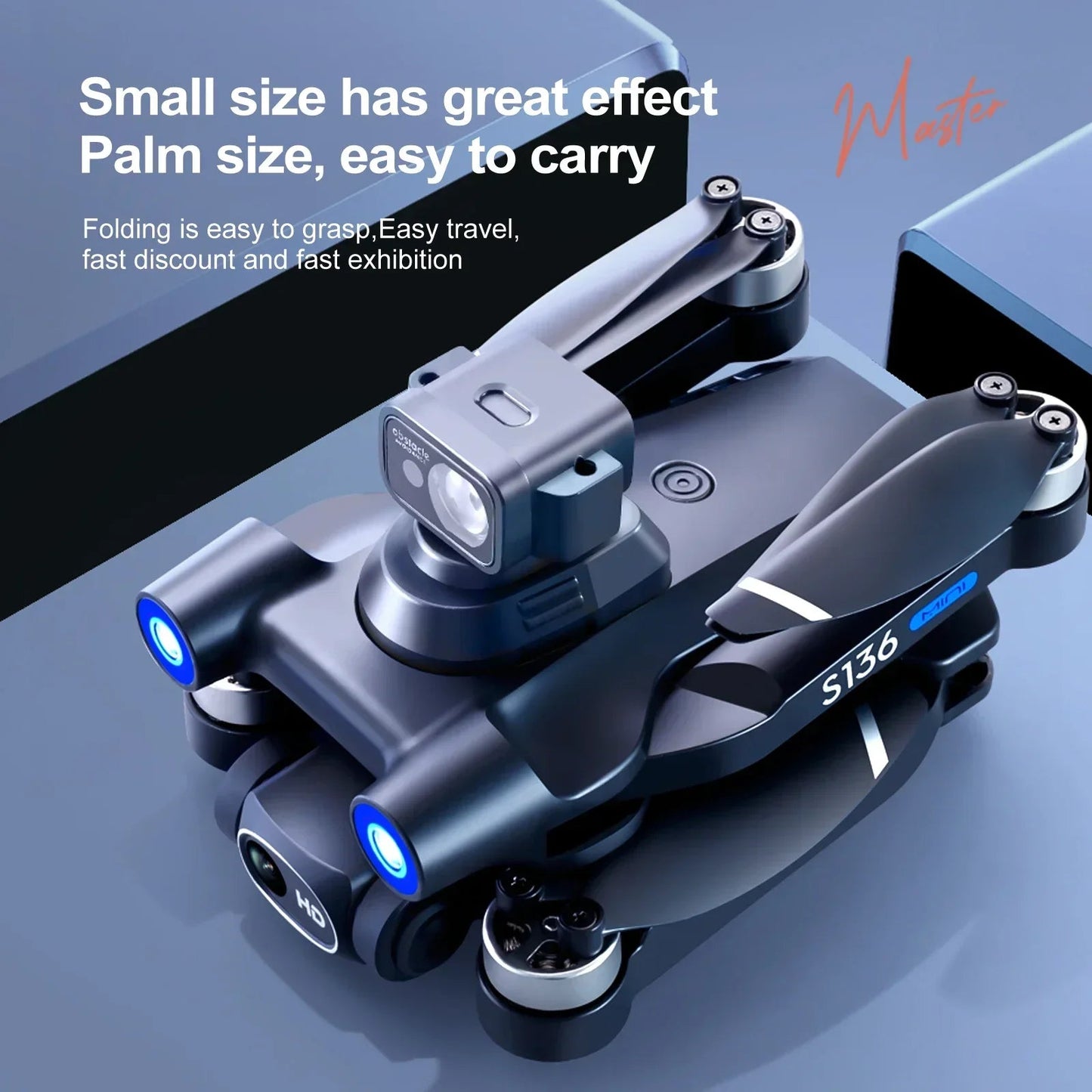 S136 Max GPS Rc Drone 4K HD Dual Camera Professional Photography Obstacle Avoidance Brushless Helicopter Foldable QuadcopterDrone avec caméraDimensionnel Dimensionnel