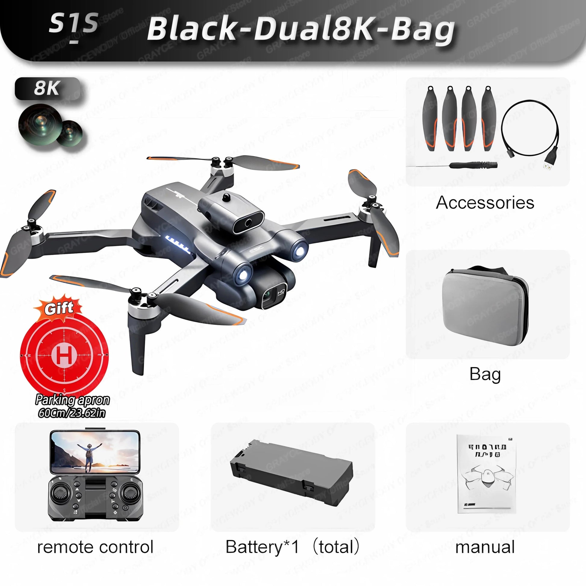 New 2024 S1S Mini Drone 8K Profesional HD Camera Obstacle Avoidance Aerial Photography Brushless Foldable Quadcopter Dron ToysDrone avec caméraDimensionnel Dimensionnel