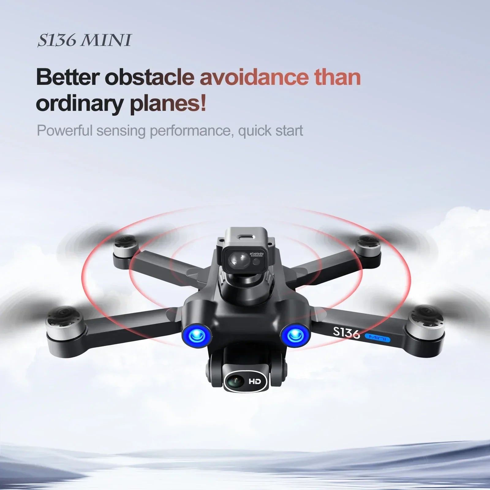 S136 Max GPS Rc Drone 4K HD Dual Camera Professional Photography Obstacle Avoidance Brushless Helicopter Foldable QuadcopterDrone avec caméraDimensionnel Dimensionnel