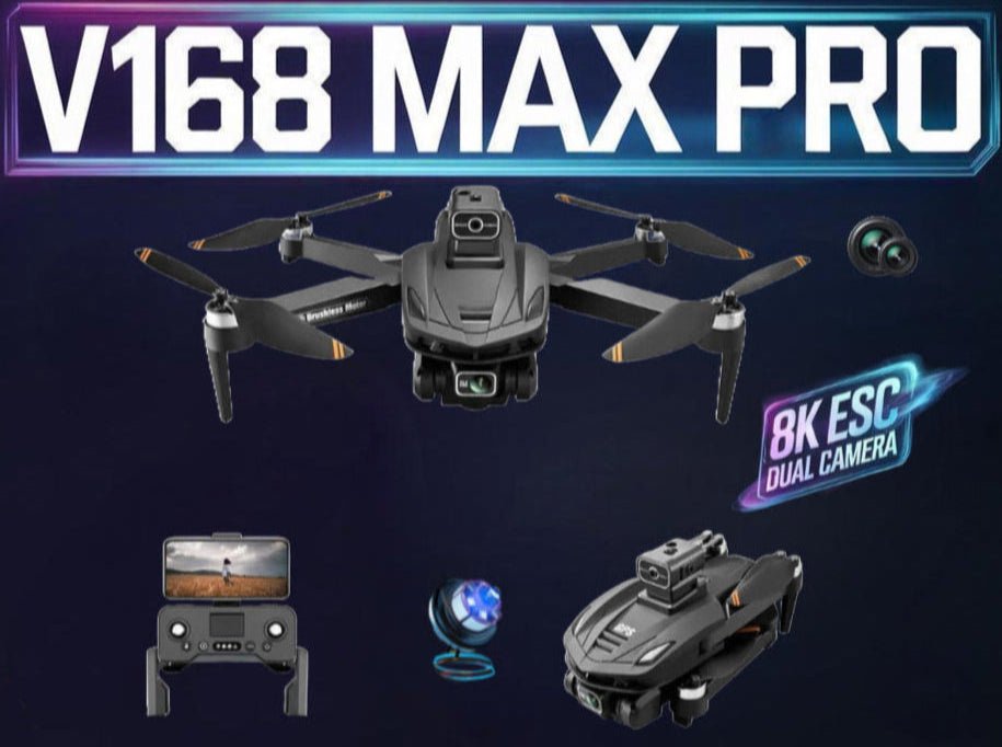 V168 Drone Professinal Three Camera 8K Wide Angle Optical GPS Localization Four - way ObstacleDrone avec caméraDimensionnel DimensionnelV168 Drone Professinal Three Camera 8K Wide Angle Optical GPS Localization Four - way Obstacle