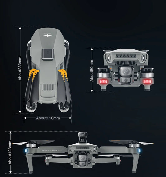 KF100 MAX — Drone Professionnel 4K | Gimbal 3 Axes, GPS, 6km, 50 min de vol