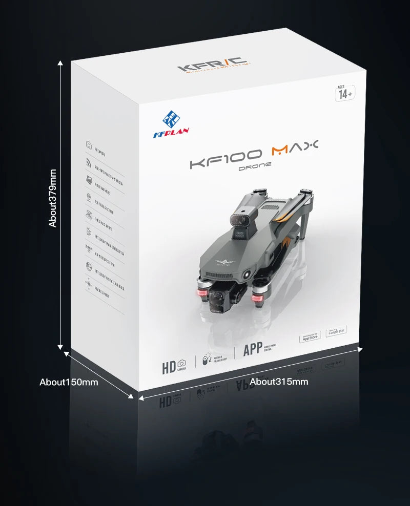 KF100 MAX — Drone Professionnel 4K | Gimbal 3 Axes, GPS, 6km, 50 min de vol